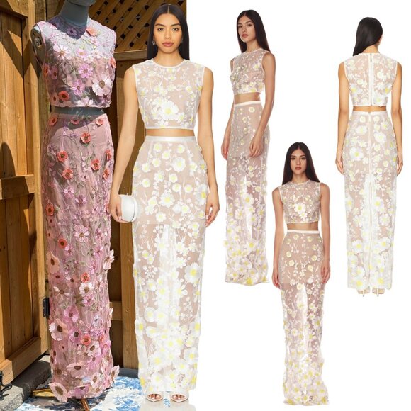 🆕 BRONX & BANCO 🧿 NWOT Jasmine Pastel Pink Multi Two Piece Set, Sz S / US 4 - Picture 1 of 15